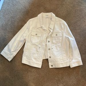 Liz & co white denim jacket size large